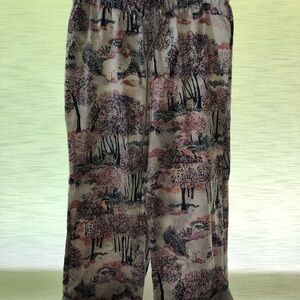 Pink and Black Flannel Pajama Bottoms with Relaxed Fit